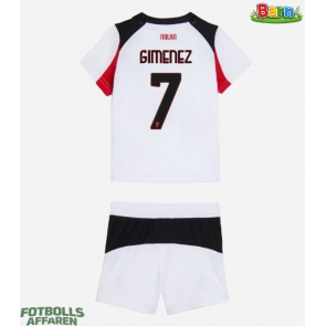 AC Milan Santiago Gimenez #7 Bortaställ Barn 2025-26 Kortärmad (+ Korta byxor)